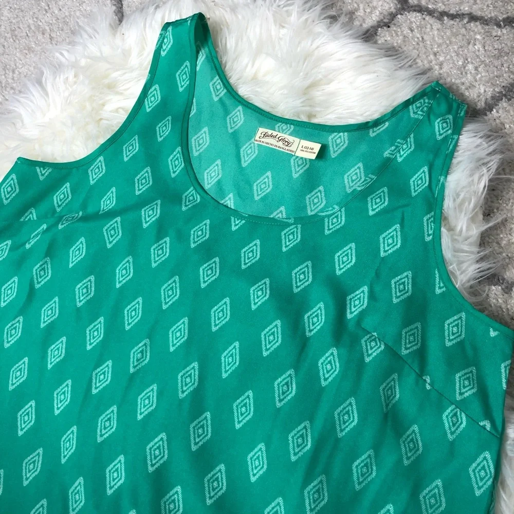 Mint Green Patterned Tank Top - Picture 11 of 15